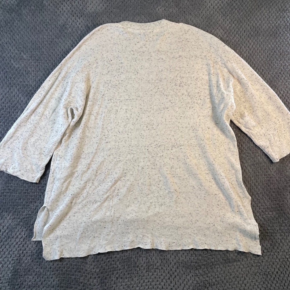 Eileen‎ Fisher Organic Cotton Speckle Crew Neck Tunic Sweater Size XL Ecru Boxy - Picture 7 of 11